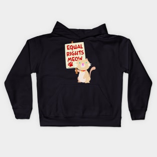 Siamese Cat Equal Rights Meow Protest Sign Kids Hoodie